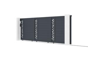 Portail coulissant 6m SUNNY H.160cm aluminium gris 4
