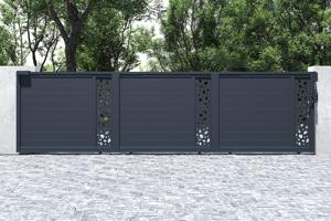 Portail coulissant 6m SUNNY H.160cm aluminium gris 6
