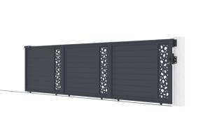 Portail coulissant 6m SUNNY H.160cm aluminium gris 9