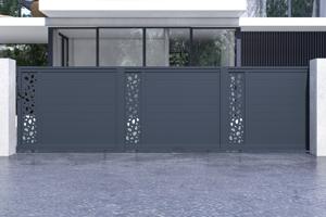 Portail coulissant 6m SUNNY H.160cm aluminium gris 2