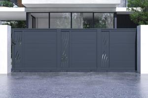 Puerta corredera exterior​ 5m VELETA Alt.160cm aluminio gris 2