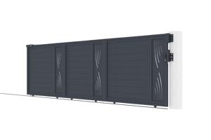 Puerta corredera exterior​ 5m VELETA Alt.160cm aluminio gris 9