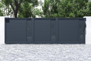 Puerta corredera exterior​ 5m VELETA Alt.160cm aluminio gris 6