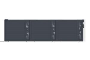 Schiebetor 6m VELETA H.160 graues Aluminium 7