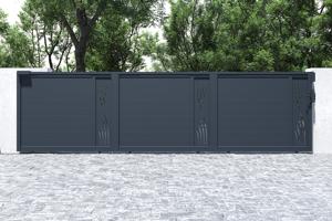 Schiebetor 6m VELETA H.160 graues Aluminium 6