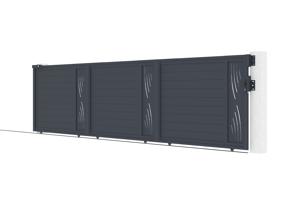 Schiebetor 6m VELETA H.160 graues Aluminium 9