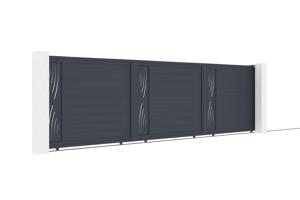 Schiebetor 6m VELETA H.160 graues Aluminium 3