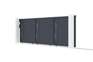 Schiebetor 6m VELETA H.160 graues Aluminium 4