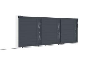 Schiebetor 6m VELETA H.160 graues Aluminium 8