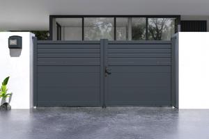 Puerta batiente exterior 3m CARPATIA Alt.140cm + Automatismo HICKER B200 3
