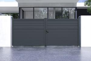 Draaipoort 3,5m CARPATIA H. 140cm aluminium + Poort 1m CARPATIA H.140cm aluminiu 3