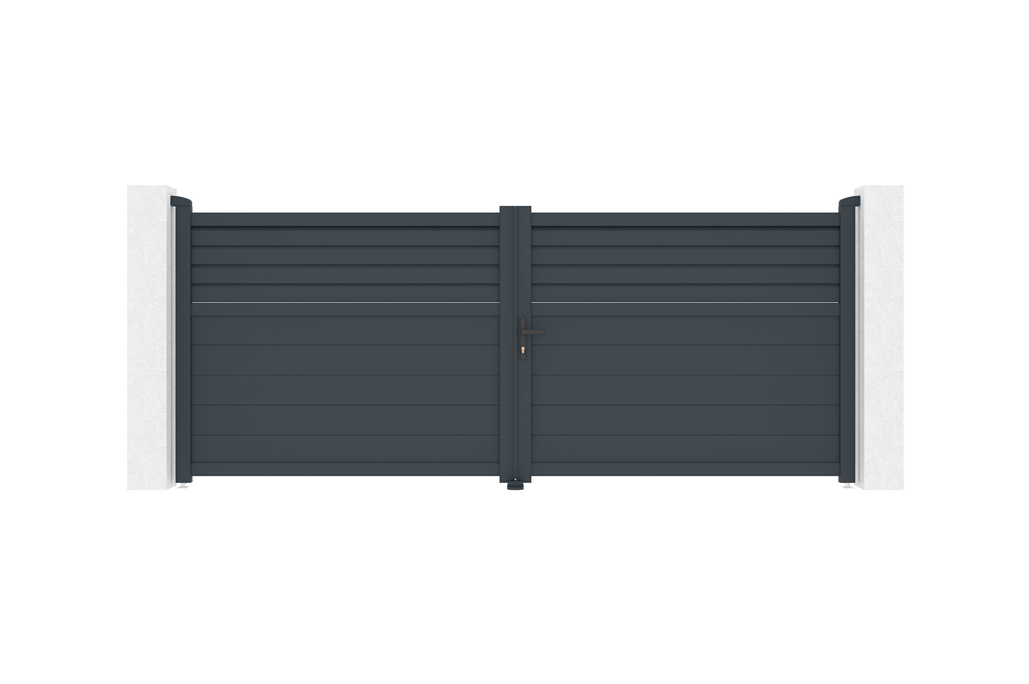 Flügeltor 3,5 m CARPATIA H.140 graues Aluminium 2