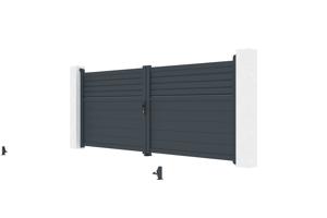 Draaipoort 3,5m CARPATIA H. 140cm aluminium + Poort 1m CARPATIA H.140cm aluminiu 19