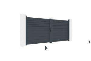 Draaipoort 3,5m CARPATIA H. 140cm aluminium + Poort 1m CARPATIA H.140cm aluminiu 18