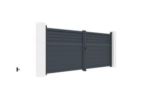Draaipoort 3,5m CARPATIA H. 140cm aluminium + Poort 1m CARPATIA H.140cm aluminiu 4