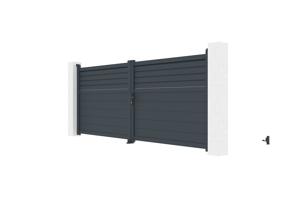 Draaipoort 3,5m CARPATIA H. 140cm aluminium + Poort 1m CARPATIA H.140cm aluminiu 5