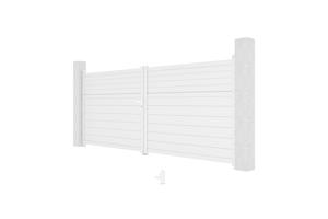 Swing gate 4m CARPATIA H.160cm white aluminium + motor BUNKER B500 10