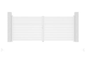 Swing gate 4m CARPATIA H.160cm white aluminium + motor BUNKER B500 8