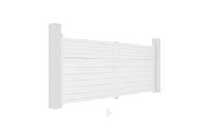 Swing gate 4m CARPATIA H.160cm white aluminium + motor BUNKER B500 9