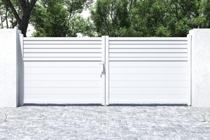 Swing gate 4m CARPATIA H.160cm white aluminium + motor BUNKER B500 7