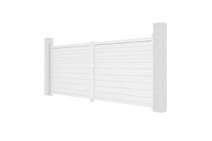 Swing gate 4m CARPATIA H.160cm white aluminium + motor BUNKER B500 5