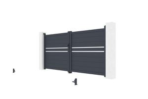 Swing gate 3m CIMONE H.140 grey aluminium 9