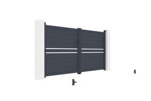 Swing gate 3m CIMONE H.160 grey aluminium 10