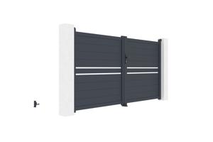Swing gate 3m CIMONE H.160 grey aluminium 4