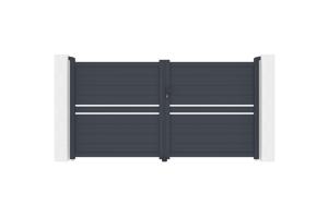 Swing gate 3m CIMONE H.160 grey aluminium 2