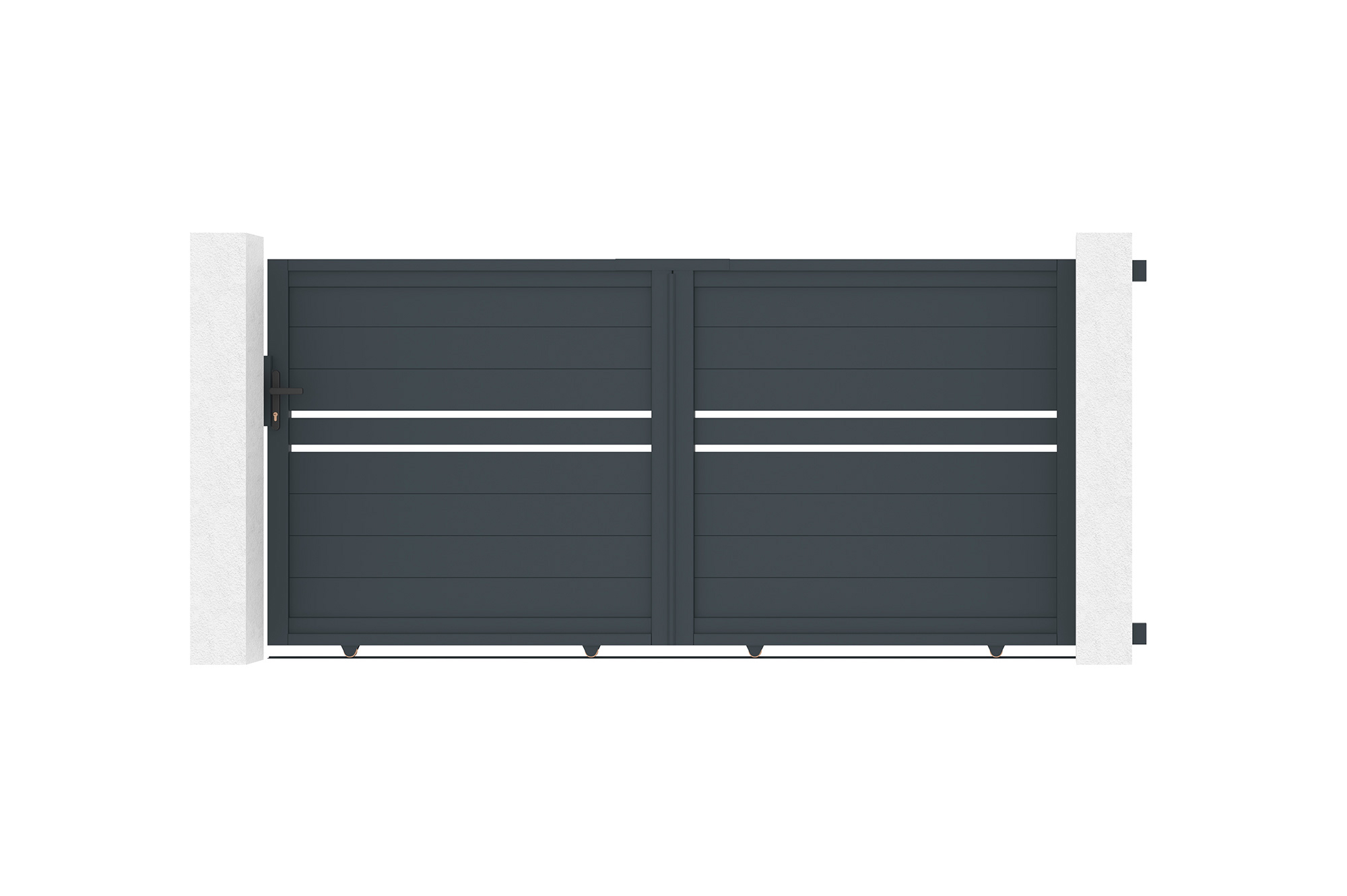 Puerta corredera exterior​ 3m CIMONE Alt.140cm aluminio gris 2