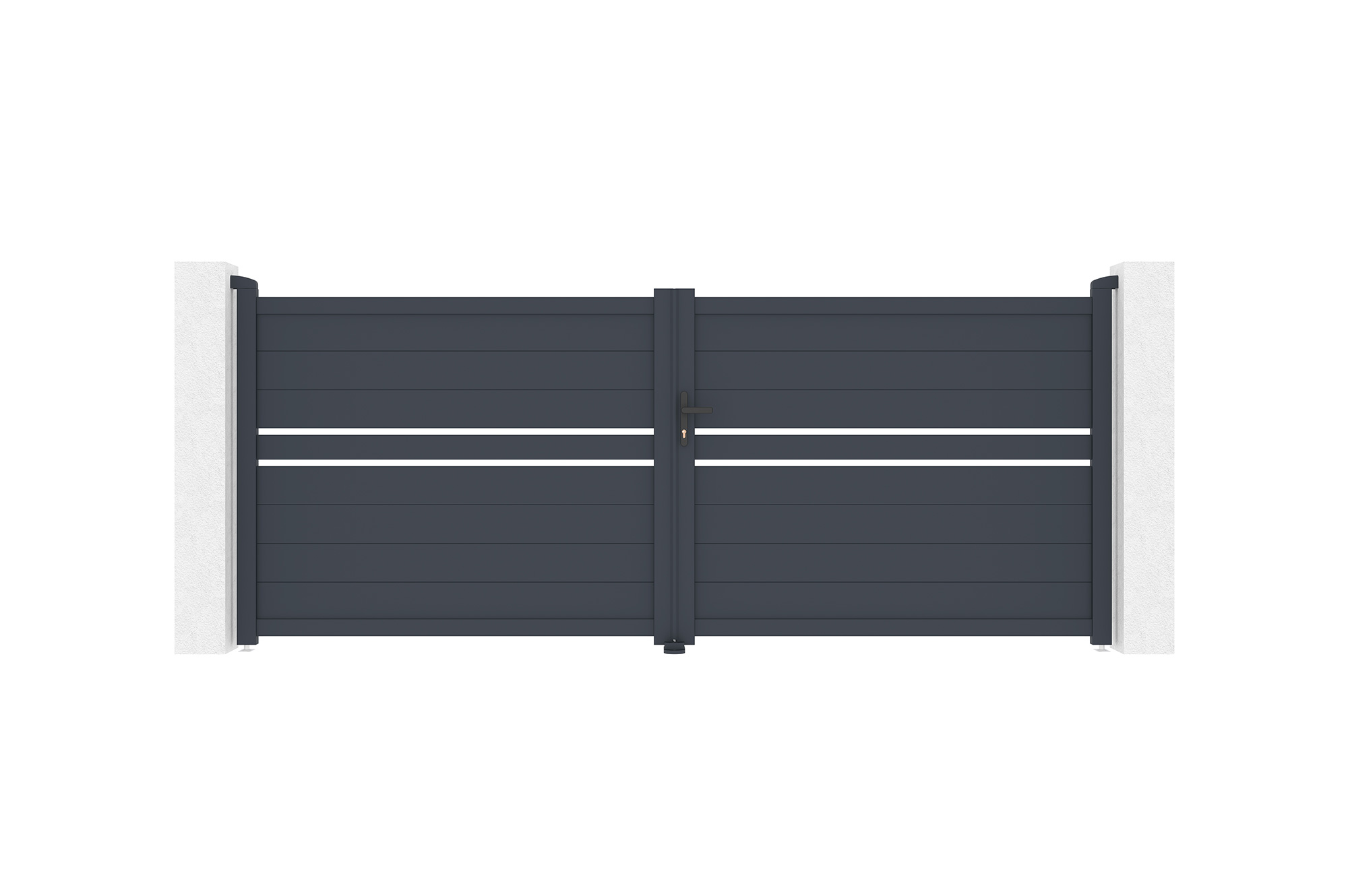 Πόρτα αιώρησης 3,5m CIMONE H.140 γκρι αλουμίνιο 2