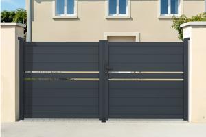 Portail battant 3,5m CIMONE H.140cm gris main image