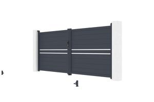 Aluminium swing gate 3,5m CIMONE H.160 grey 9