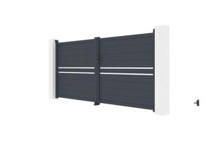 Aluminium swing gate 3,5m CIMONE H.160 grey 5