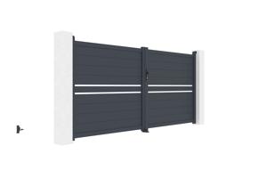 Aluminium swing gate 3,5m CIMONE H.160 grey 4