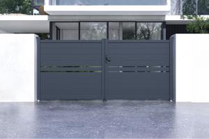 Aluminium swing gate 3,5m CIMONE H.160 grey 3