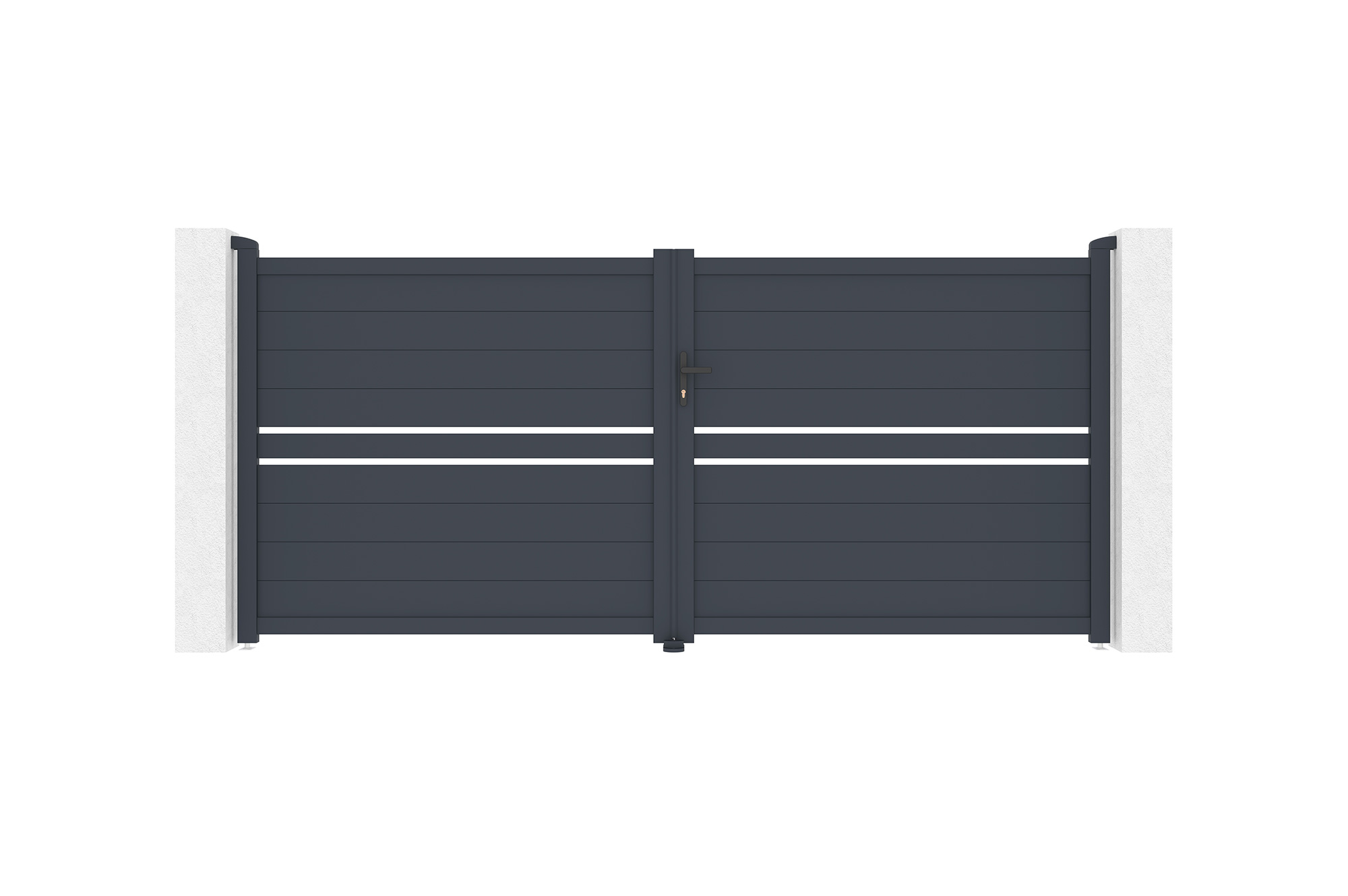 Puerta batiente exterior 3,5m CIMONE Alt.160 gris 2