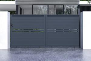 Aluminium sliding gate 3,5m CIMONE H.160cm grey 3
