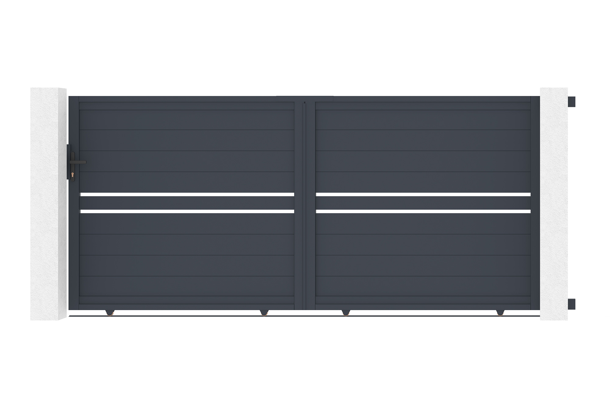 Aluminium sliding gate 3,5m CIMONE H.160cm grey 2