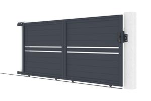 Aluminium sliding gate 3,5m CIMONE H.160cm grey 9