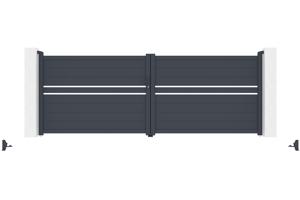 Draaipoort 4m CIMONE H.140 grijs aluminium 8
