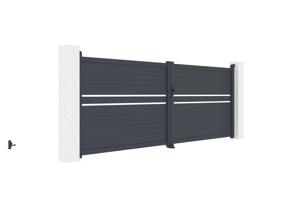 Draaipoort 4m CIMONE H.140 grijs aluminium 4