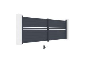 Draaipoort 4m CIMONE H.140 grijs aluminium 10