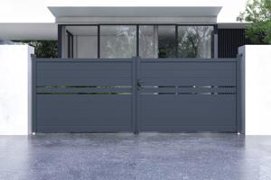 Draaipoort 4m CIMONE H.140 grijs aluminium 3