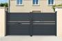 Puerta batiente exterior 4m CIMONE Alt.140 aluminio gris thumbnail 1