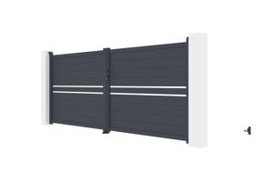 Swing gate 4m CIMONE H.160 grey aluminium 5
