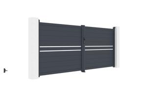 Swing gate 4m CIMONE H.160 grey aluminium 4