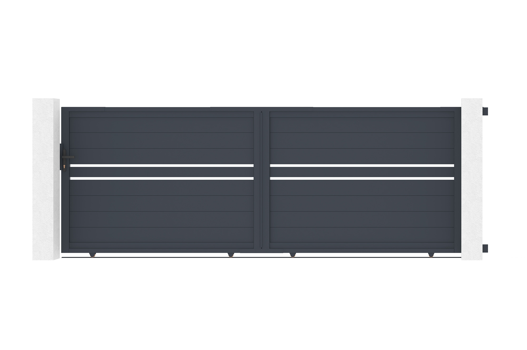 Schuifpoort 4m CIMONE H.140 grijs aluminium 2