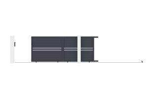 Schiebetor 4m CIMONE H.160 graues Aluminium 6