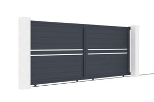 Schiebetor 4m CIMONE H.160 graues Aluminium 4
